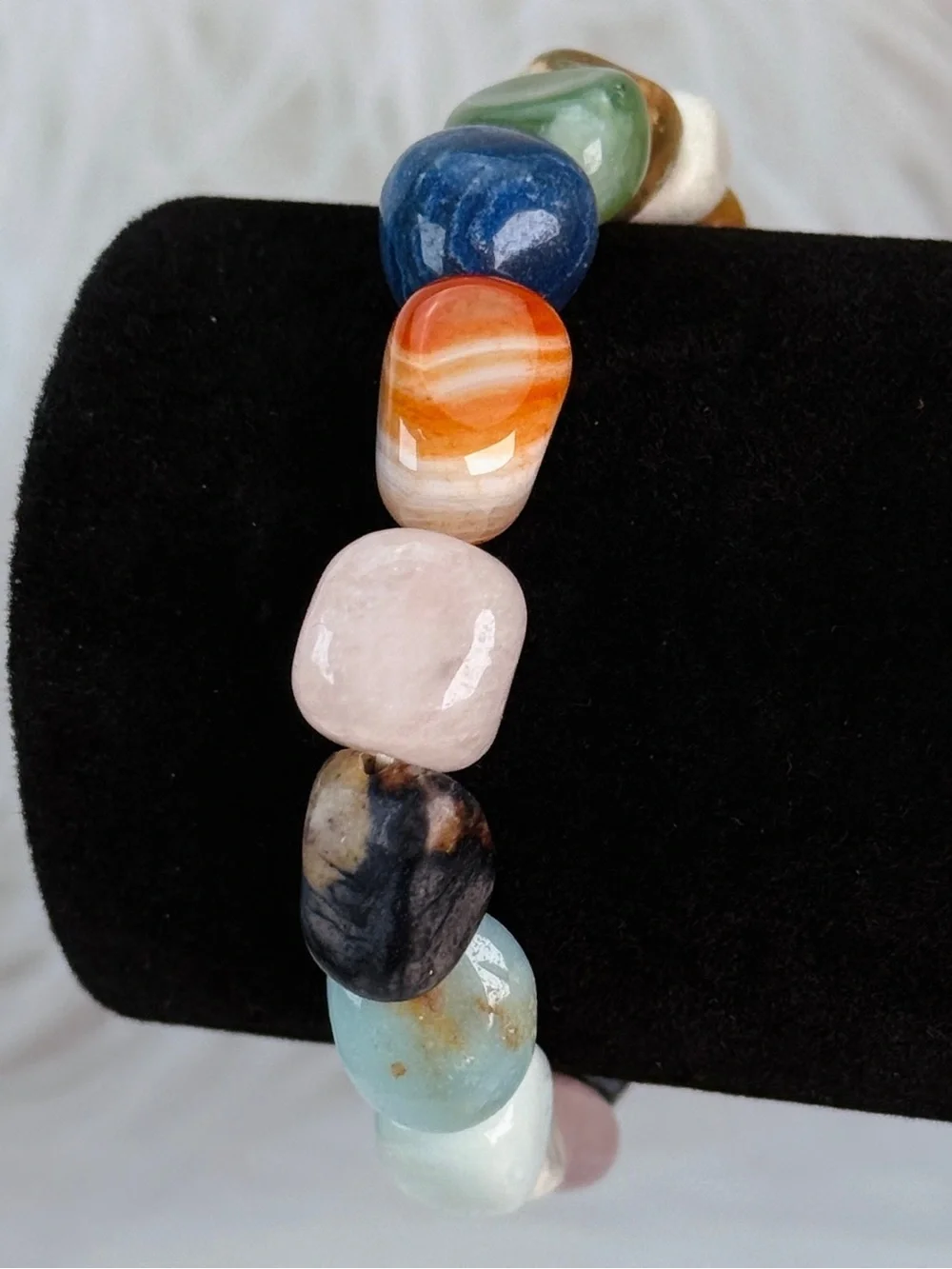 Boho Chic Multicolor Gemstone Stretch Bracelet